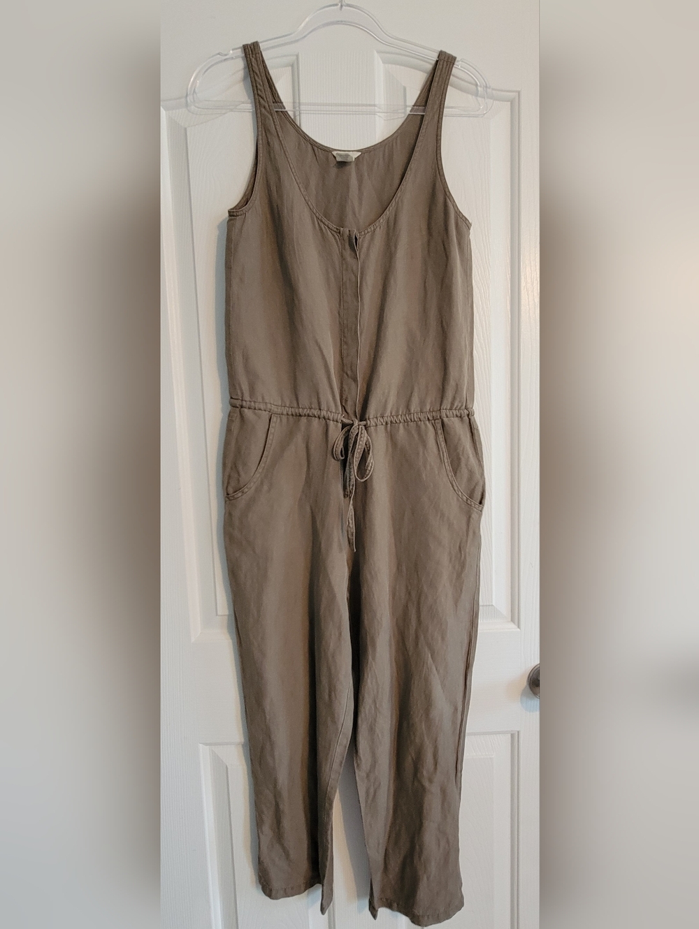 J. Crew Beige Silk-Linen Jumpsuit